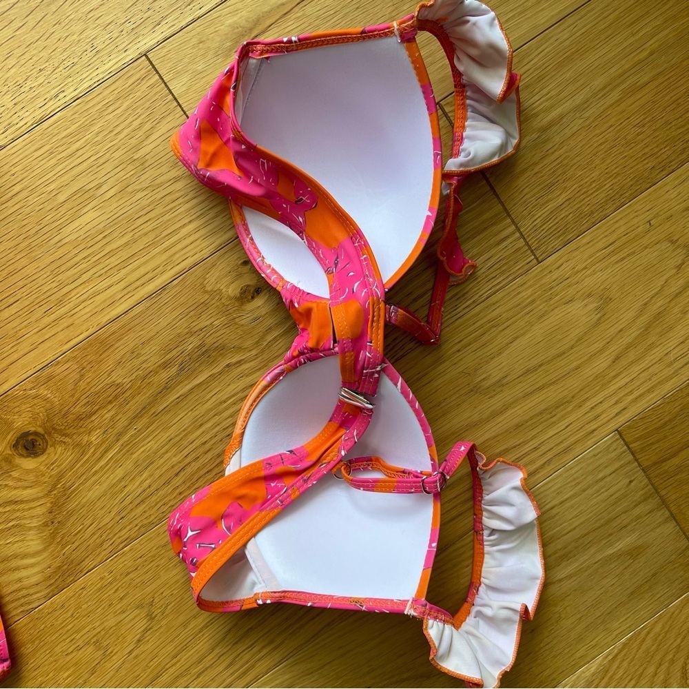 Vibrant Pink and Orange Bikini Set - Picture 6 of 8